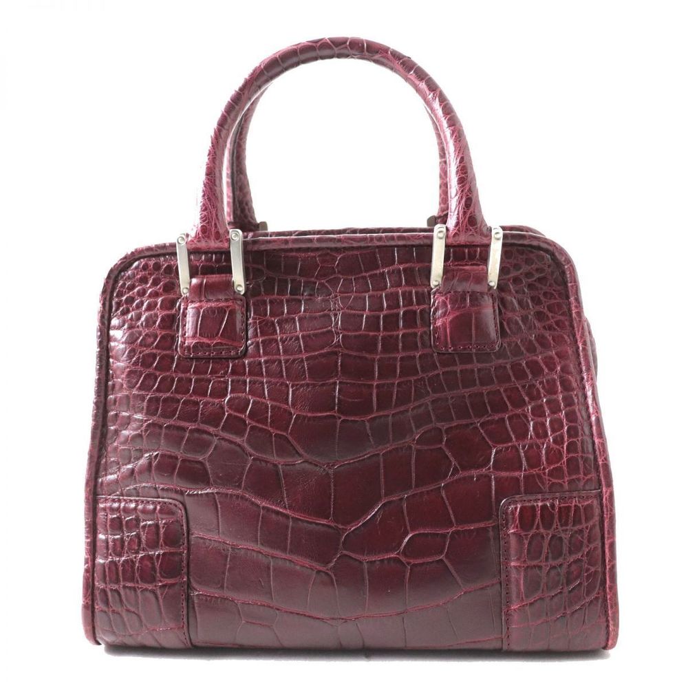 Loewe Crocodile Handbag Bordeaux Amazona Leather